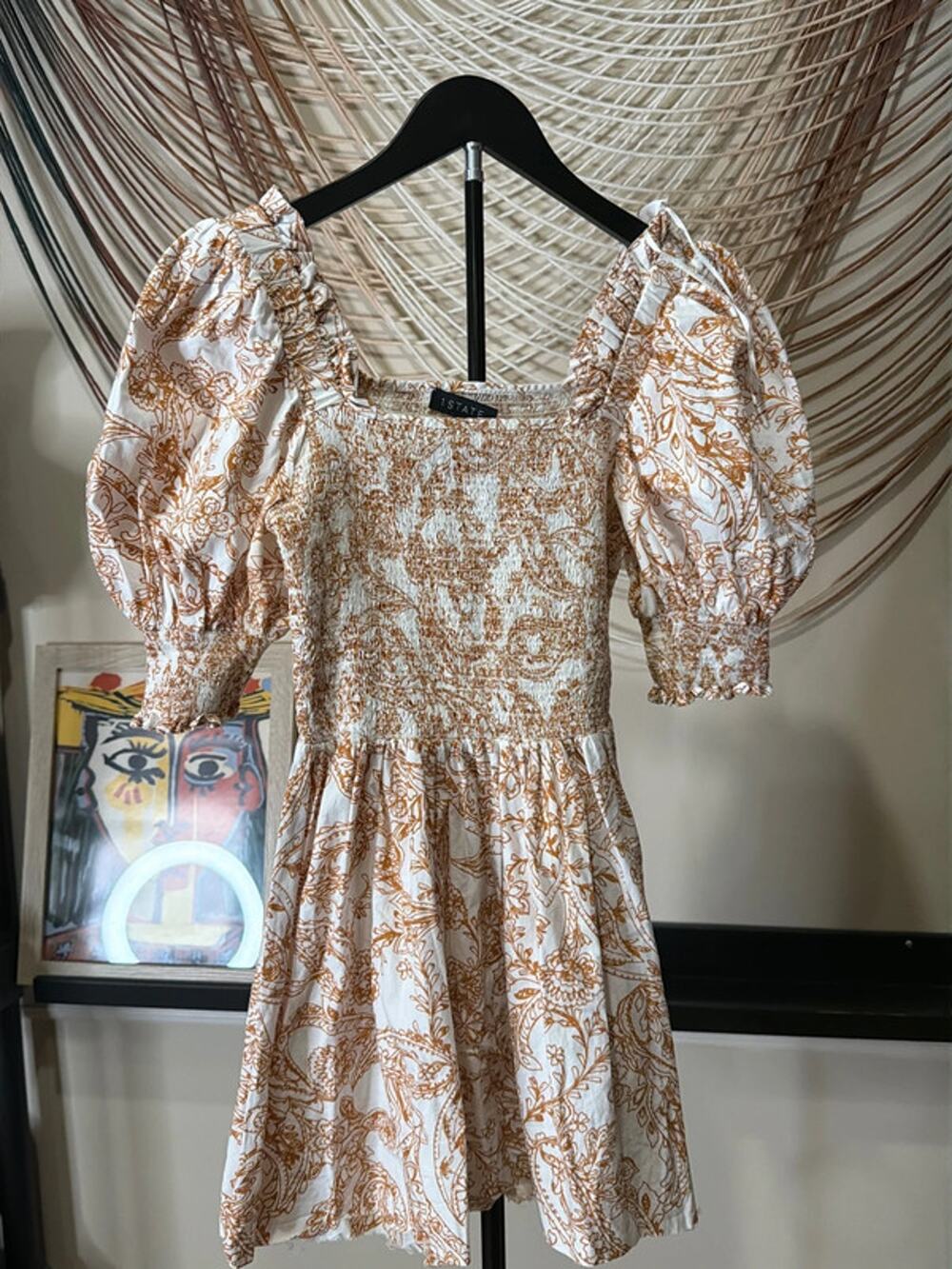 1 state 100% cotton puff sleeve and ruffle top S 2502